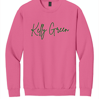 Example Combo_ Lemonade + Kelly Green Love, Custom Embroidered Sweatshirt