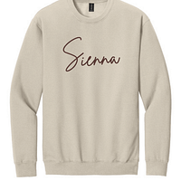 Example Combo_ Sand + Sienna Love, Custom Embroidered Sweatshirt