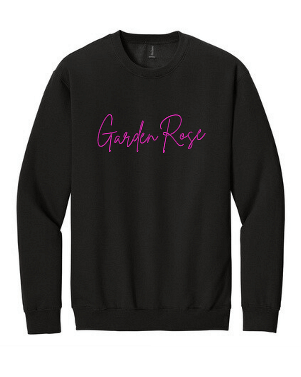 Example Combo_ Black + Garden Rose Love, Custom Embroidered Sweatshirt