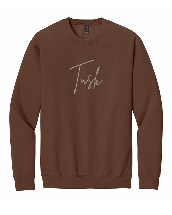 Example Combo_ Cocoa + Tusk Love, Custom Embroidered Sweatshirt