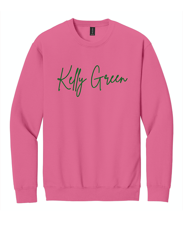 Example Combo_ Lemonade + Kelly Green Love, Custom Embroidered Sweatshirt