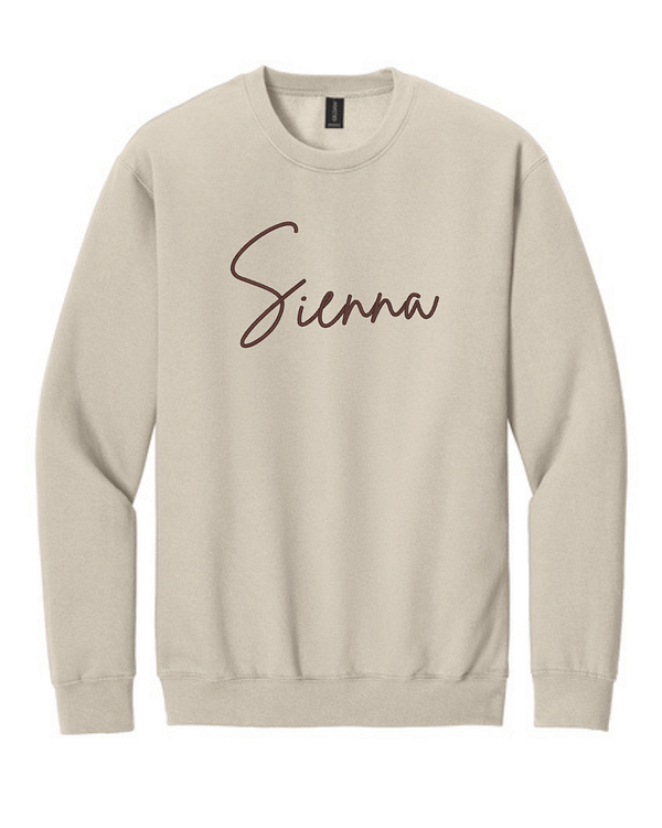 Example Combo_ Sand + Sienna Love, Custom Embroidered Sweatshirt